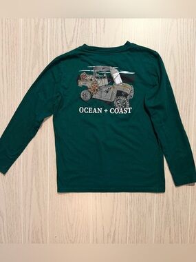 Ocean + Coast Boys M Green UTV Hunting Long Sleeve Graphic T-Shirt
